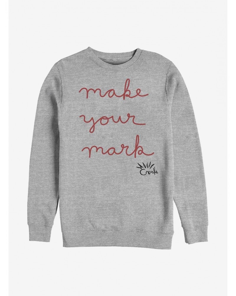 Disney Cruella Make Your Mark Crew Sweatshirt $14.02 Sweatshirts