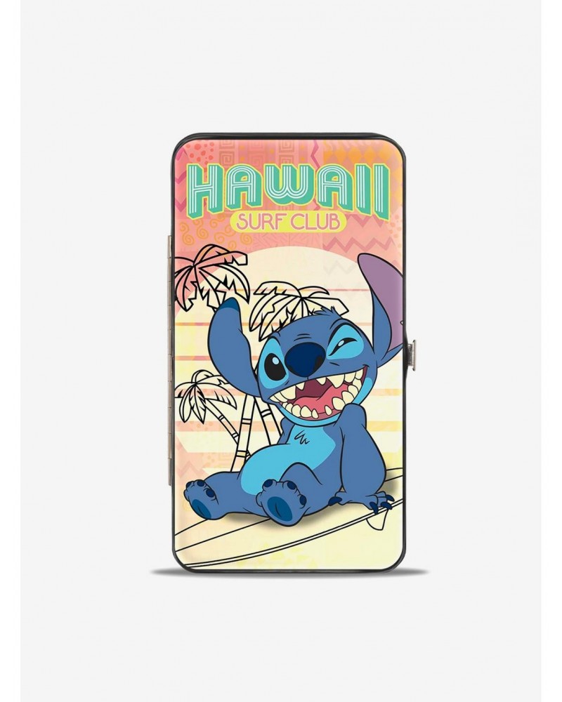 Disney Lilo & Stitch Hawaii Surf Club Stitch Winking Pose Hinged Wallet $8.36 Wallets