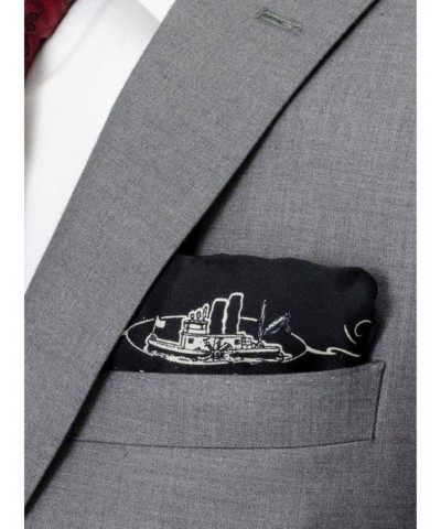 Disney100 Steamboat Willie Black Pocket Square $14.66 Squares