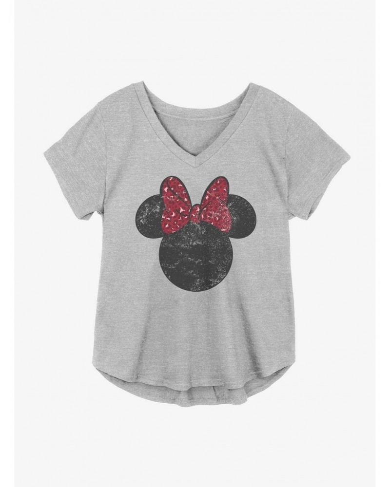 Disney Minnie Mouse Worn Red Leopard Bow Girls Plus Size T-Shirt $11.56 T-Shirts