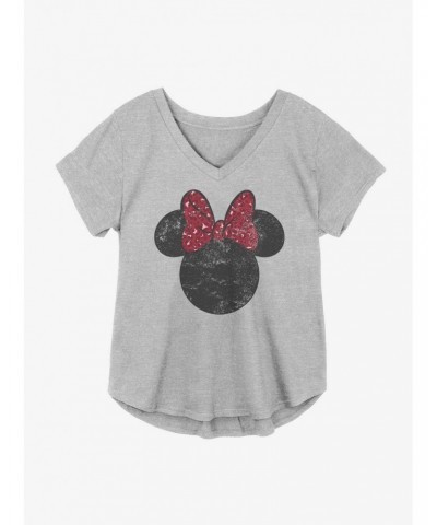 Disney Minnie Mouse Worn Red Leopard Bow Girls Plus Size T-Shirt $11.56 T-Shirts