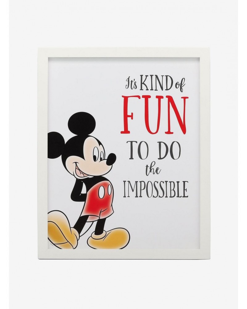 Disney Mickey Mouse Do The Impossible Framed Wood Wall Decor $11.45 Décor