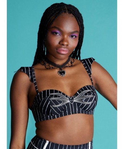 The Nightmare Before Christmas Jack Pinstripe Swim Top $15.50 Tops