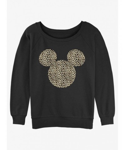 Disney Mickey Mouse Animal Print Ears Girls Slouchy Sweatshirt $15.87 Sweatshirts