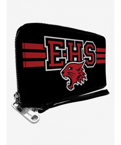 High School Musical East High School Wildcats Logo Black Red Zip Around Wallet $11.52 Wallets