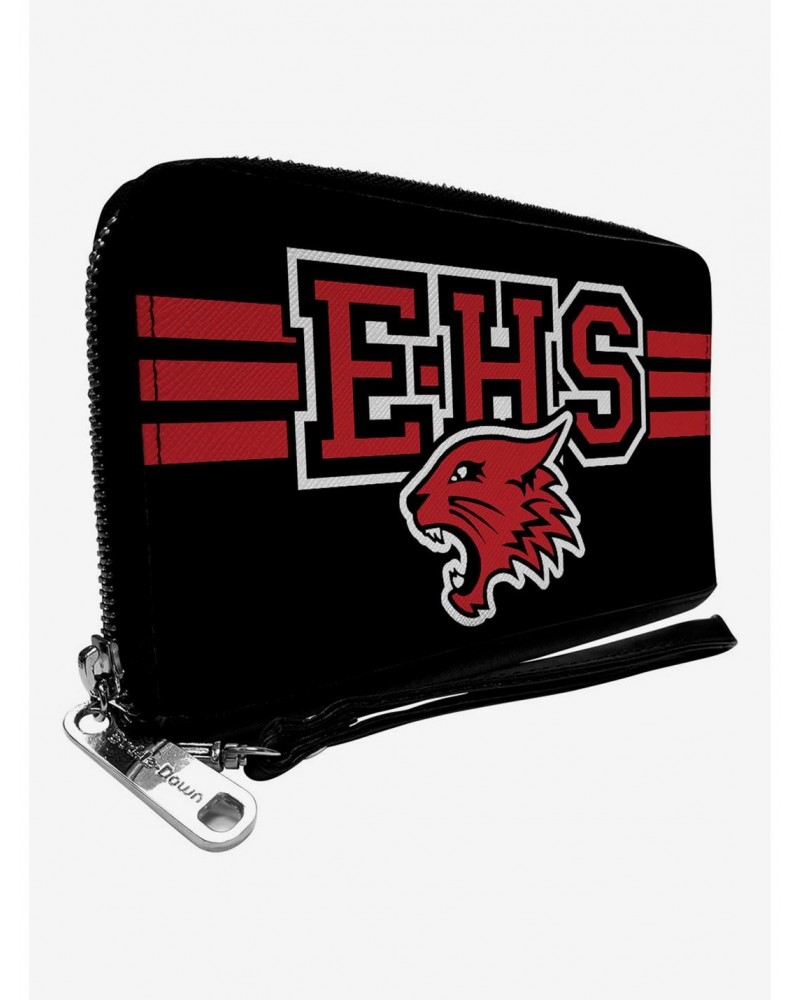 High School Musical East High School Wildcats Logo Black Red Zip Around Wallet $11.52 Wallets